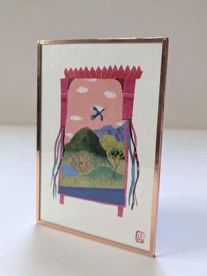 Amulette « Grue Royale » encadrée